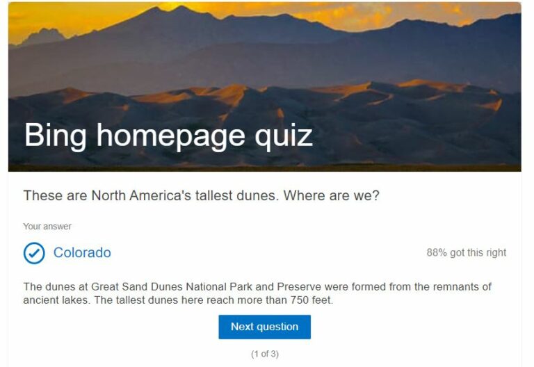 Bing Homepage Quiz - Play And Win Unlimited Rewards